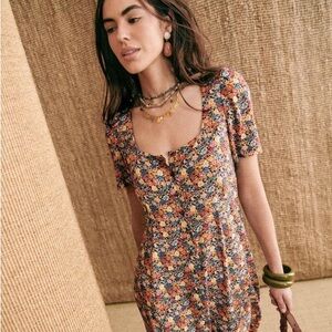 Sezane Victoria Floral Midi Dress